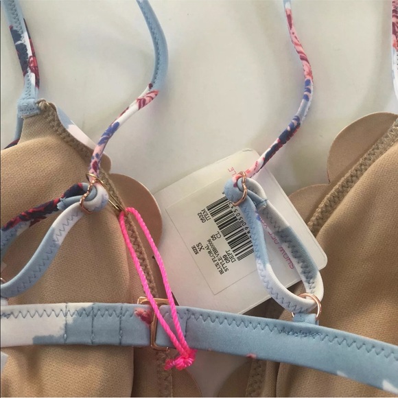 Vanilla Beach Bikini Swim Top Bottoms Set Roses - Picture 6 of 9